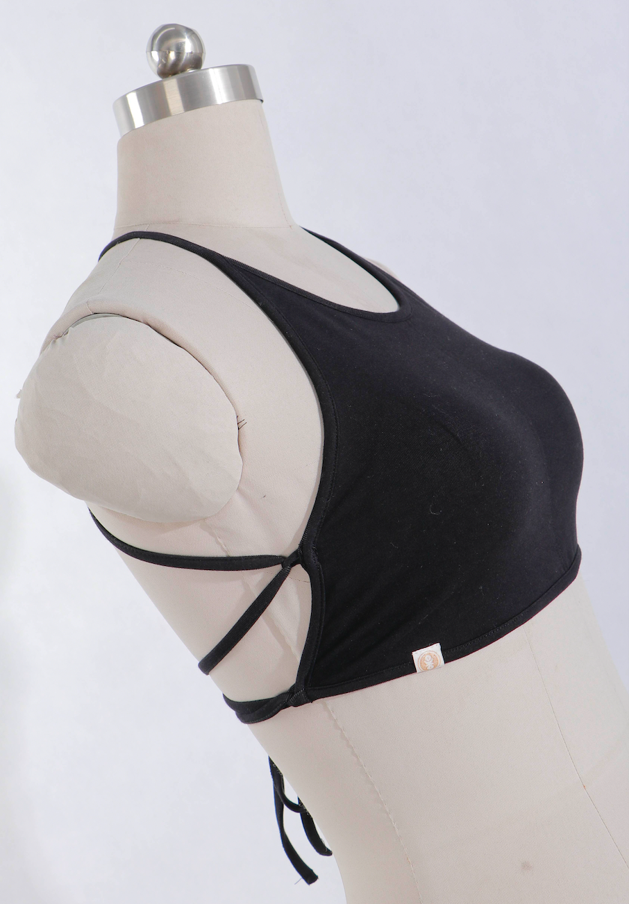 Bamboo Strappy Back Tie Up Bra - 2 Colours