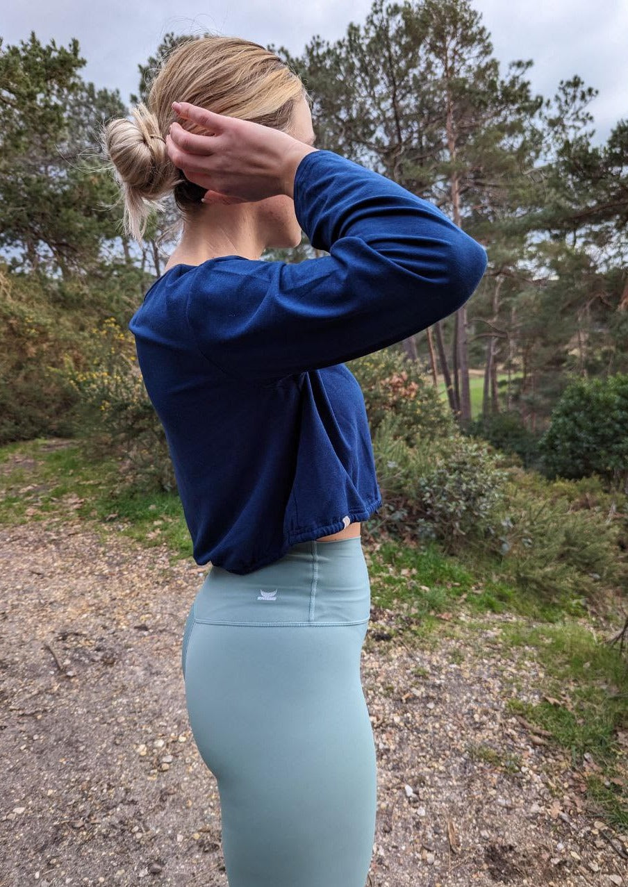 Bamboo Cropped Drawstring Jumper - 2 Colours