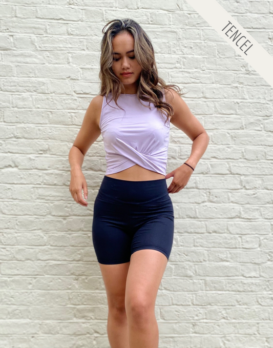 Lyocell Twisted Front Top - Lilac