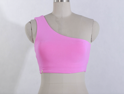 Bamboo One Shoulder Bra Top - 4 Colours